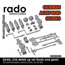 WWII German Sd.kfz. 234 Detail Up Set (Tools and Gear) (Plastic model)