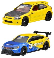 Hot Wheels Premium 2 packs 99 Honda Civic Type R(EK9) / Honda Civic Type R (Diecast Car)