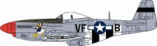 1944 マスタング P51 ドレマーソン大尉 336 飛行隊 第4戦闘群 第8空軍 デブデン イギリス (完成品飛行機)