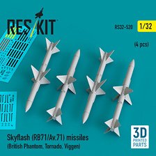 スカイフラッシュ/RB71/AV.71 空対空レーダー誘導ミサイル (4個入) (プラモデル)