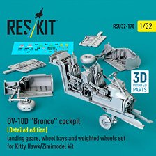 OV-10D コックピット w/立体計器盤・コンソール & 着陸装置セット (キティーホーク用) (プラモデル)
