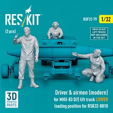 MHU-83D/E (後期型) 爆弾ローダー (ローポジション) 現用クルー (3体入、レスキット RSKS32-0010用) (プラモデル)