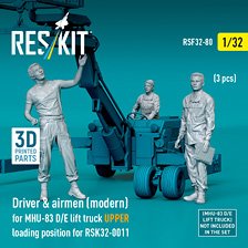 MHU-83D/E (後期型) 爆弾ローダー (リフトアップポジション) 現用クルー (3体入、レスキット RSKS32-0011用) (プラモデル)