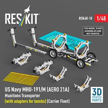 米海軍 MHU-191/M 艦上兵装運搬台車 (航空爆弾用) (プラモデル)