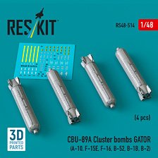 CBU-89A `ゲーター` クラスター爆弾 (4個入) (プラモデル)