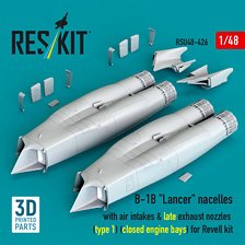 B-1B ランサー エンジンナセル (後期アフターバーナー1、閉状態点検パネル) (レベル用) (プラモデル)