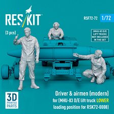 MHU-83D/E (後期型) 爆弾ローダー (ローポジション) 現用クルー (3体入、レスキット RSKS72-0008用) (プラモデル)