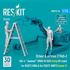 Driver & airmen (1960+) (3 pcs) (MJ-4 `Jammer` (MHU-83 B/E) Early lift truck for RSK72-0006 & for RSK72-0007) (scene 1) (Plastic model)