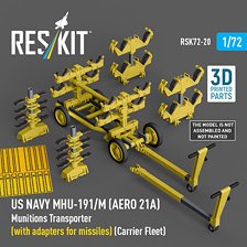 US NAVY MHU-191/M (AERO 21A) Munitions Transporter (with adapters for missiles) (Carrier Fleet, C-130) (Plastic model)