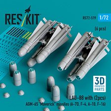 AGM-65 マベリックミサイル (6個) w/LAU-88 三連装ランチャー (2個) (プラモデル)