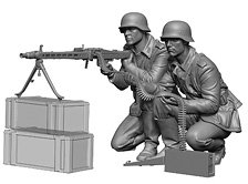 WWII ドイツ 機関銃チームセット(2体入) (プラモデル)