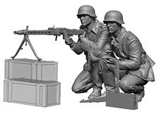 WWII ドイツ 機関銃チームセット(2体入) (プラモデル)