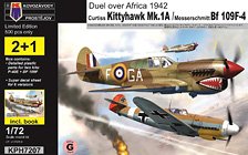 Duel over Africa 1942 Kittyhawk Mk.1A & Bf 109F-4 w/Book (Plastic model)