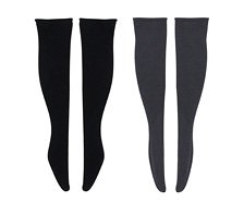 Q`z Knee-high socks B Set Black / Gray (Fashion Doll)