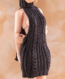 1/12 Scale Figure clothes Backless Sweater SD0602 Black (Fashion Doll)