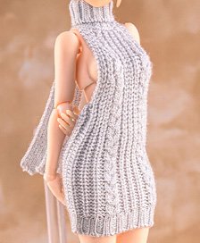 1/12 Scale Figure clothes Backless Sweater SD0611 Gray (Fashion Doll)