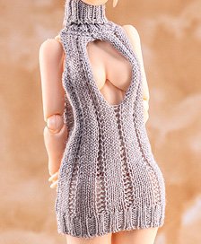 1/12 Scale Figure clothes Backless Sweater SD0711 Gray (Fashion Doll)