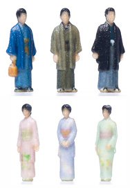 (N)人形 : 和服の人々3B：訪問着 (6個入り) (鉄道模型)