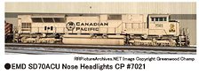 (N) EMD SD70ACU Nose Headlights CP #7021 ★外国形モデル (鉄道模型)