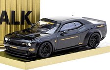 LB-WORKS Dodge Challenger SRT Hellcat Black Metallic with 2 containers (ミニカー)