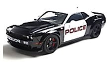 ダッジ チャレンジャー R/T スキャットパック ワイドボディ ハイウェイポリス 2023 (ブラック/ホワイト) (ミニカー)