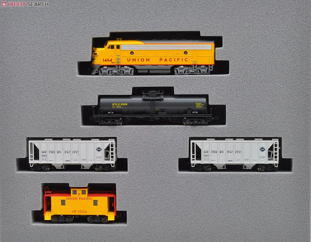 F7 UP Freight Train Set (UP Yellow/#1464) (5-Car Set) (Model Train) 商品画像1