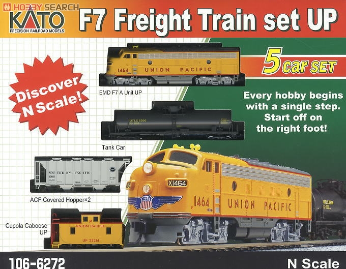F7 UP Freight Train Set (UP Yellow/#1464) (5-Car Set) (Model Train) パッケージ1