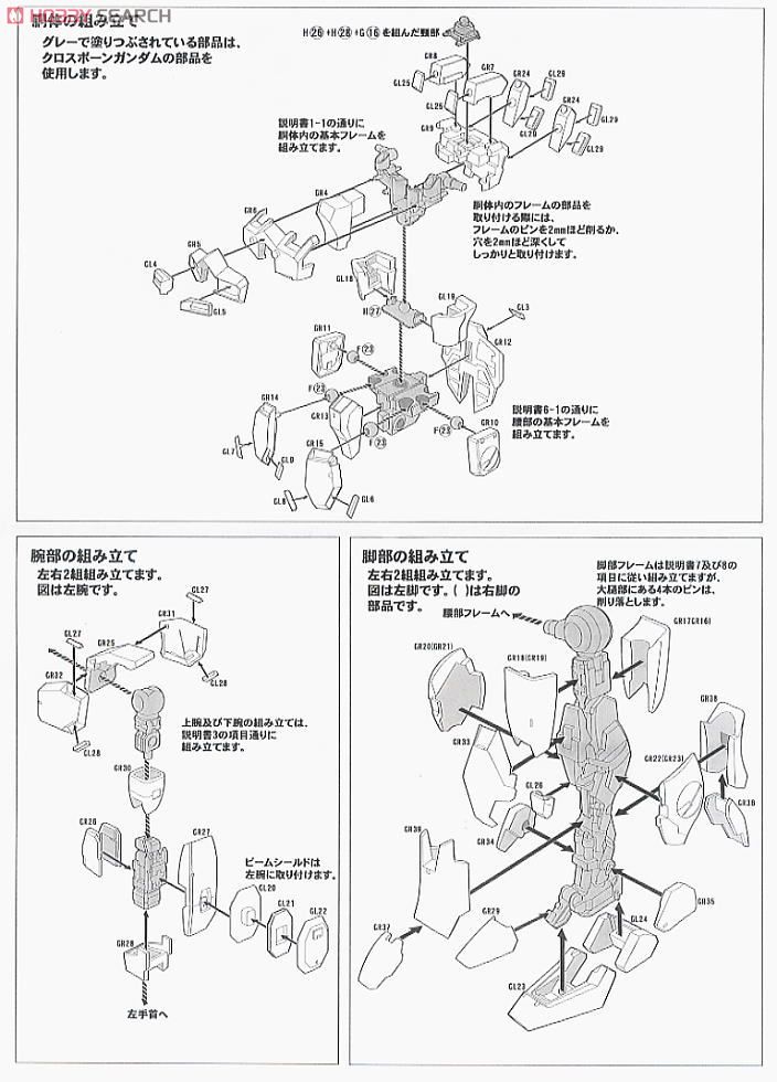 cover-kit for 1/100 GUN EZ (for MG Crossbone Gundam) (Parts) Assembly guide2