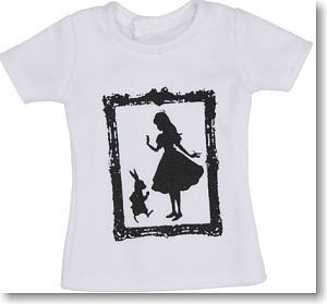 50cm Alice Print T-shirt (White) (Fashion Doll)