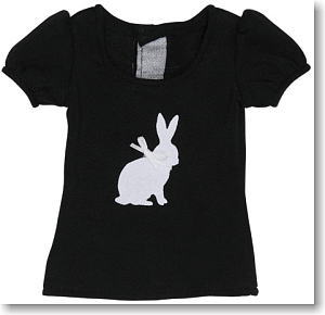 50cm Rabbit Puff Sleeve T-shirt (Black) (Fashion Doll)