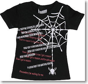 50cm Spider`s Web Print T-shirt (Black) (Fashion Doll)