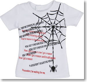 50cm Spider`s Web Print T-shirt (White) (Fashion Doll)