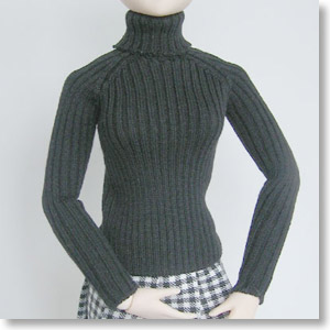 60cm Rib Turtleneck (Black) (Fashion Doll)