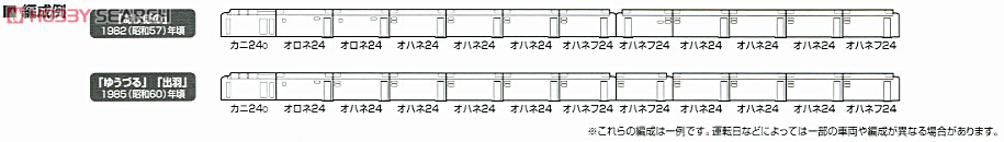 1/80 J.N.R. Limited Express Passenger Car with Sleeping Berths Series 24 Type 24 Coach (Basic 4-Car Set) (Model Train) About item2