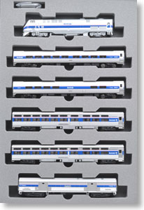 Amtrak (アムトラック) P42機関車 アムフリート＆ビューライナー Phase IV (銀/青帯/赤帯) (6両セット) ★外国形モデル (鉄道模型)