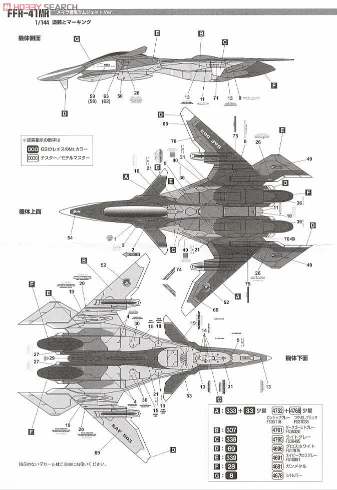 戦闘妖精雪風 FFR-41MR メイヴ雪風 ラムエアジェットver. (プラモデル) 塗装2