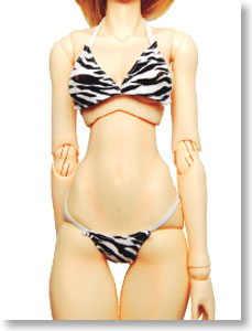 Swim Wear / Bikini (Zebra White Base Black Stripes) (Fashion Doll)