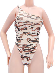 One-Shoulder Swimwear (Camo Pattern Desert type) (Fashion Doll)