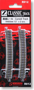 (Z) Classic Track (Wooden Design Tie) Curved Track R490mm 13degrees (2pcs.) (Model Train)