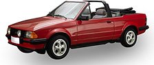 フォード エスコート XR3i カブリオレ 1984 サンバーストレッド RHD (ミニカー)