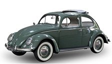 フォルクスワーゲン ビートル サルーン オープニングルーフ 1958 アガベグリーン (ミニカー)