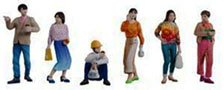ジオラマ人形 3Dカラー1/150 ビジネス (3) 6D (6個入り) (鉄道模型)