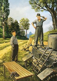 独・戦車整備兵1940-41・2体入・作業台 万力付 (プラモデル)