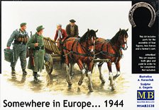 1944年欧州・独兵2体+農民2体+農馬2頭＆馬車 (プラモデル)