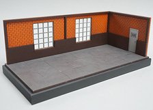 レンガ壁のガレージジオラマ ガレージ備品付属 (ミニカー)