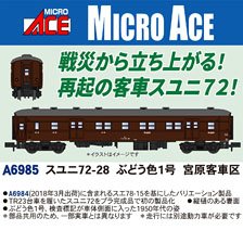 スユニ72-28 ぶどう色1号 宮原客車区 (鉄道模型)