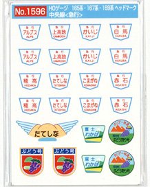 16番(HO) 国鉄165・167・169系急行電車 ヘッドマーク 信州・甲州 「アルプス」等 (2枚入り) (鉄道模型)