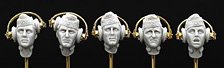 WWII German Wehrmacht M38 Schiffen Wearing Head w/Headphones (Set of 5) (Plastic model)