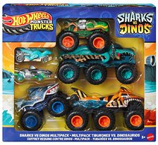 ホットウィール モンスタートラック シャーク vs. ダイノ コレクションセット (ミニカー)