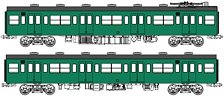 1/80(HO) J.N.R. Series 103 Original Window, Non-Air-Conditioned Car Blue Green #1 with Motor Additional Two Car Set H (MOHA103 + MOHA102M) (w/Motor) (Add-On 2-Car Set) (Model Train)
